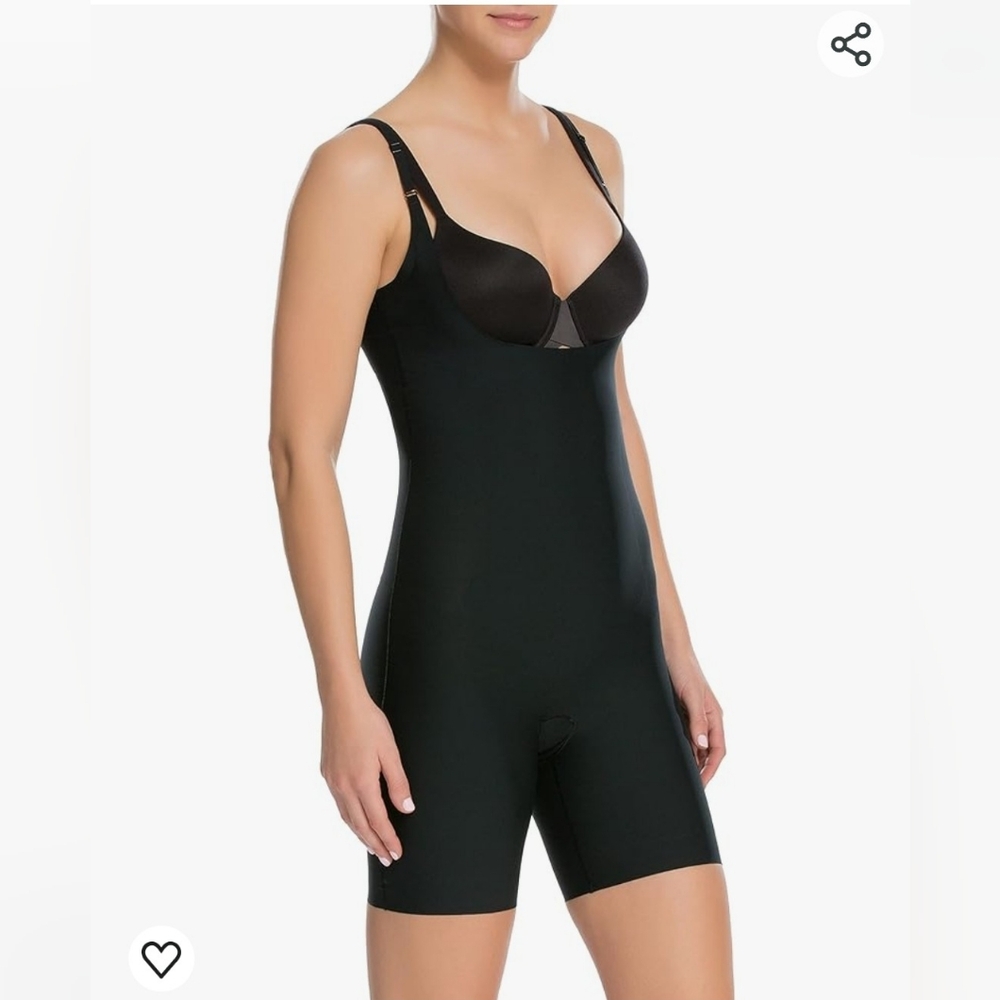 SPANX Shapewear for Women Thinstincts Open-Bust Mid-Thigh Bodysuit XL